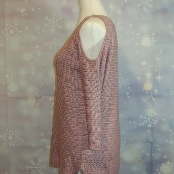 Pink Open Shoulder Sweater - Picture 2 of 3